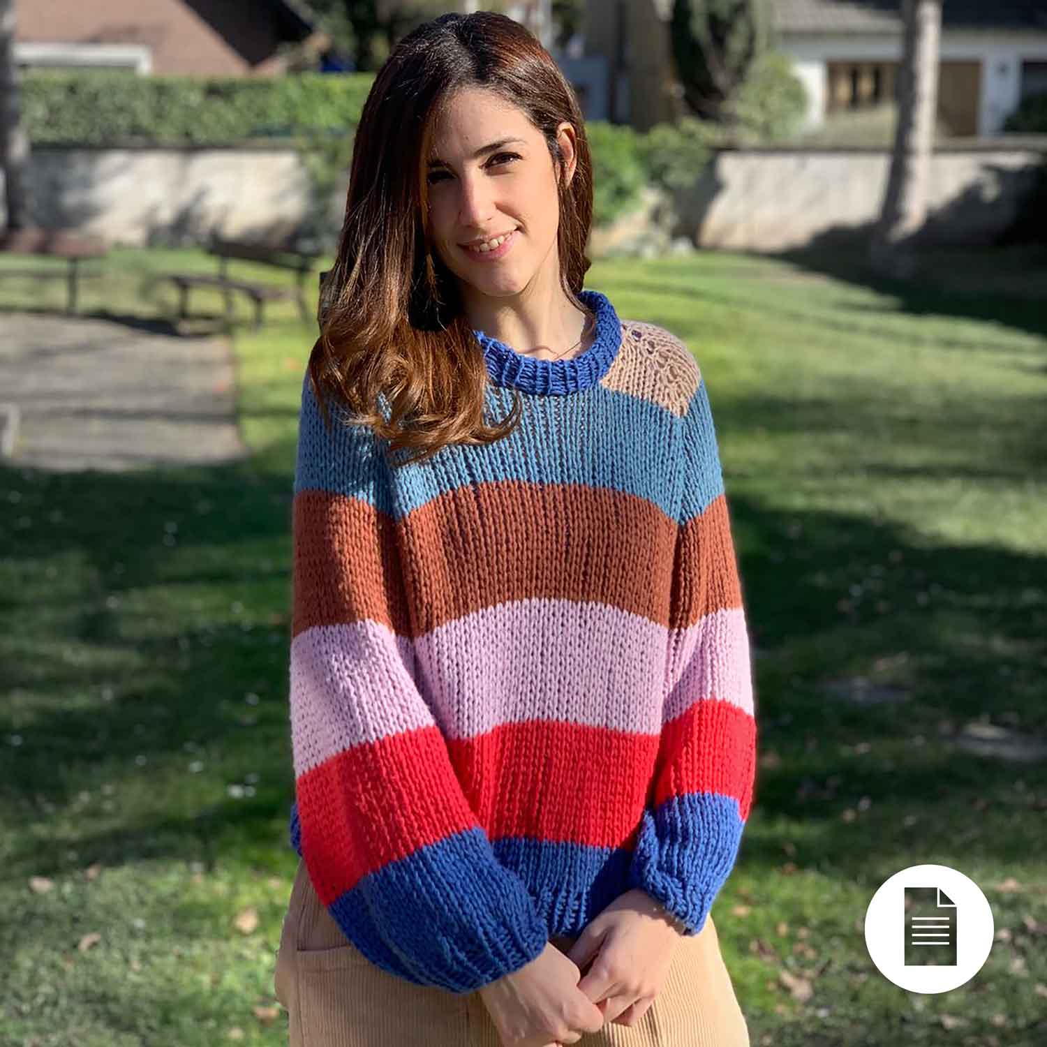 PATRÓN | PULLOVER AL REVÉS CON ARCO IRIS