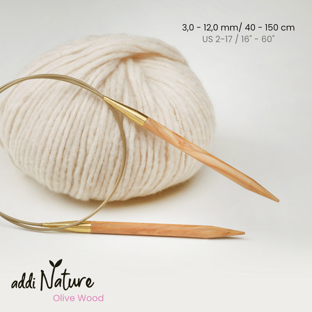 addiNature Olive Wood Rundstricknadel - einzeln (3 - 12 mm)