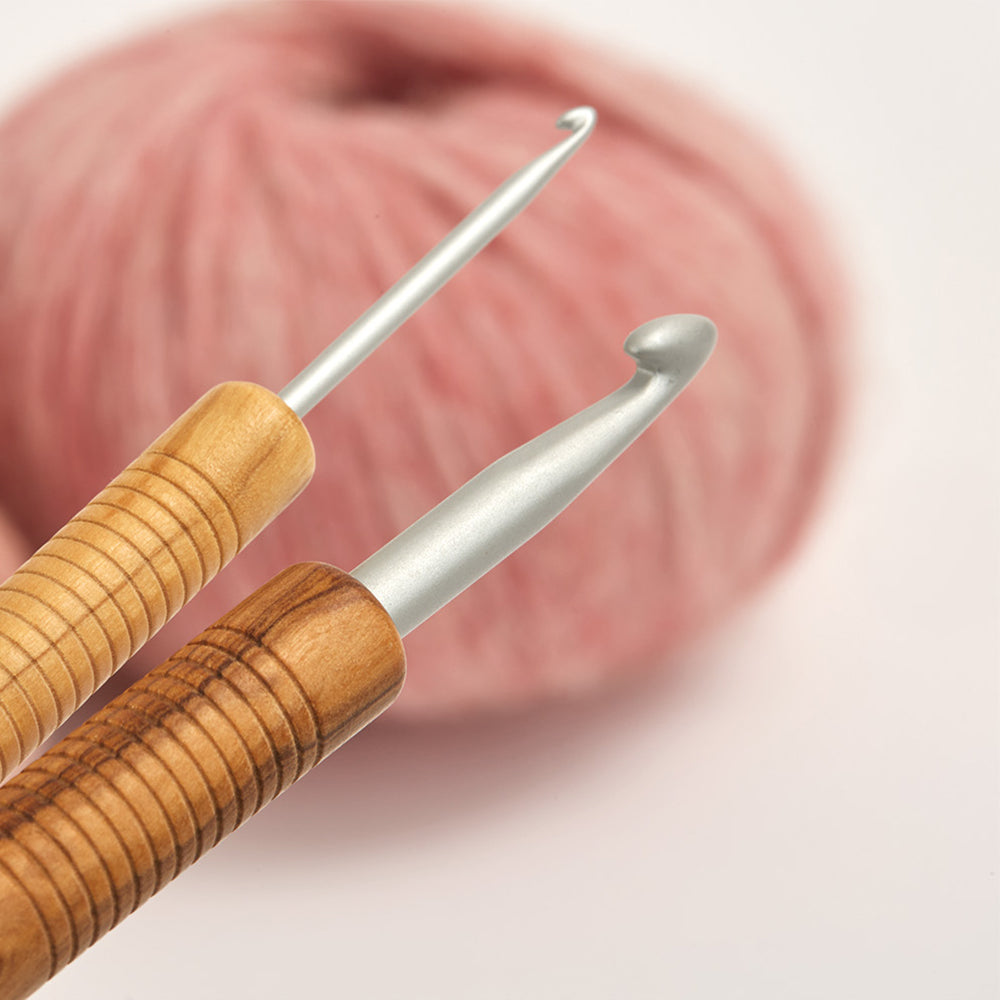addiNature Olive Wood Crochet – 15 et 17,5 cm (2–8 mm)