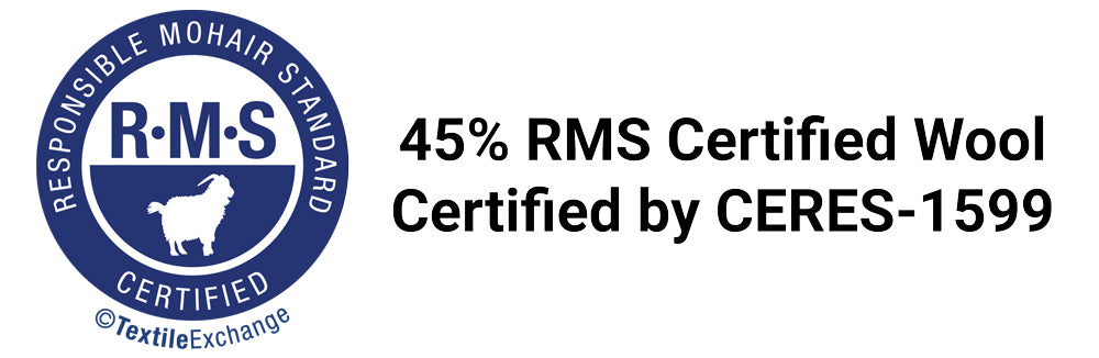 RMS - Responsible Mohair Standard Certified - 45% RMS Certified Wool - Certified by CERES-1599