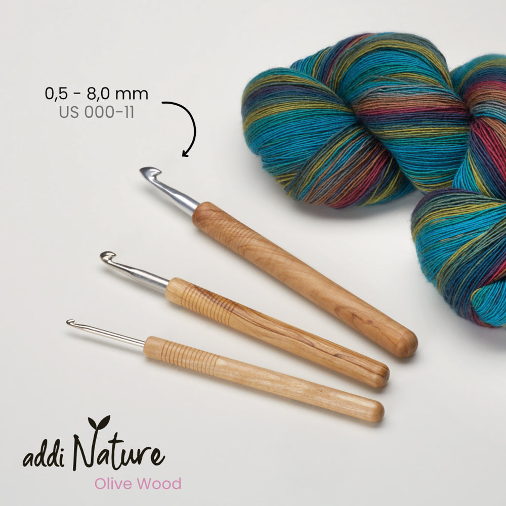 Crochet à fil addiNature en bois d’olivier – à l’unité